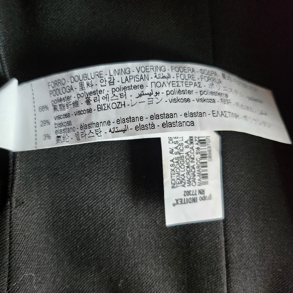 NWT Zara Black Asymmetrical strapless top with menswear inspired button back - Picture 4 of 9